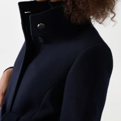 Manteau en drap de laine bleu marine Salsa femme