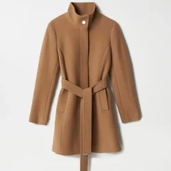 Manteau en drap de laine beige Salsa femme