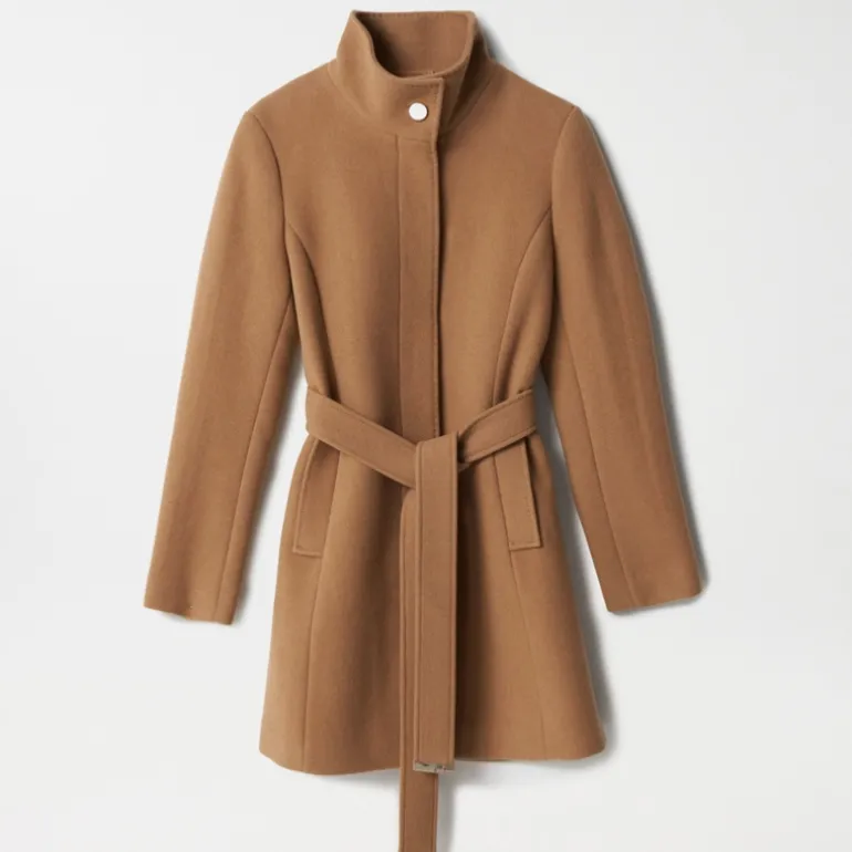 Manteau en drap de laine beige Salsa femme