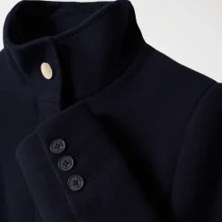 Manteau en drap de laine bleu marine Salsa femme