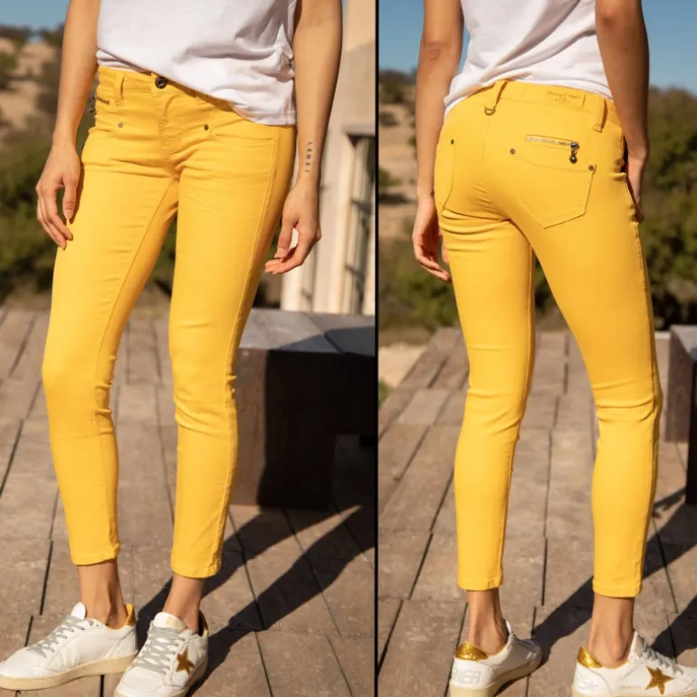 Pantalon 7/8 éme femme Freeman T Porter Alexa Cropped jaune