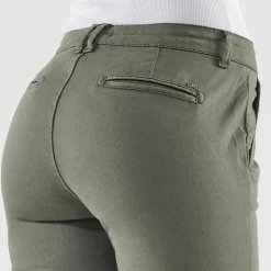 Pantalon chino femme Le Temps des Cerises Dyli kaki