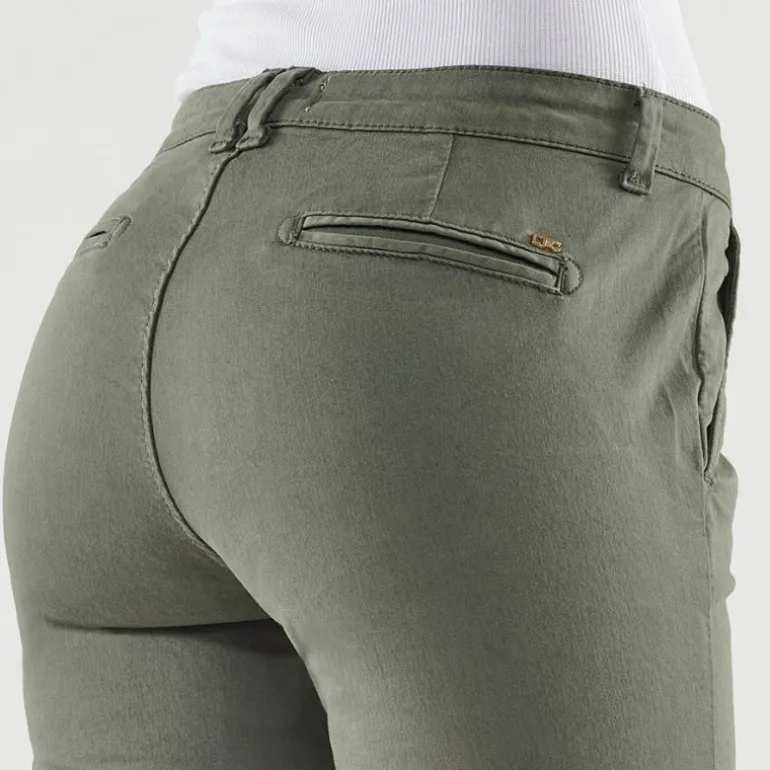 Pantalon chino femme Le Temps des Cerises Dyli kaki