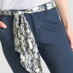 Pantalon chino femme Le Temps des Cerises Dyli bleu marine