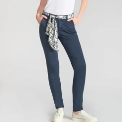 Pantalon chino femme Le Temps des Cerises Dyli bleu marine