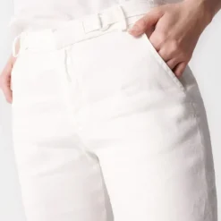 Pantalon en lin blanc Salsa femme