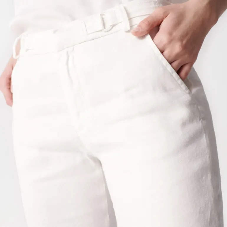 Pantalon en lin blanc Salsa femme