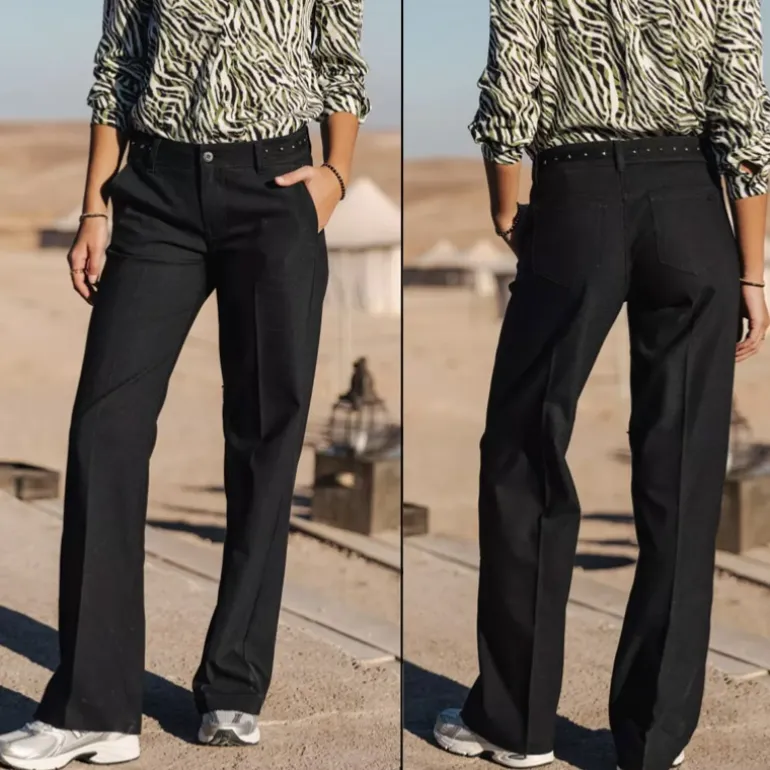 Pantalon flare Freeman T Porter femme Agatha noir