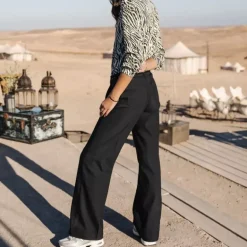 Pantalon flare Freeman T Porter femme Agatha noir