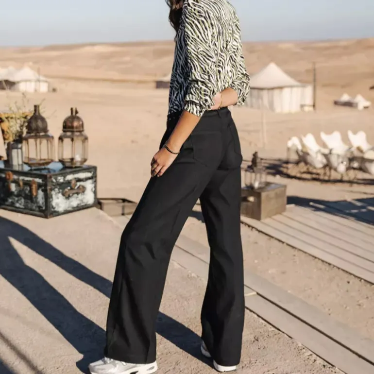 Pantalon flare Freeman T Porter femme Agatha noir