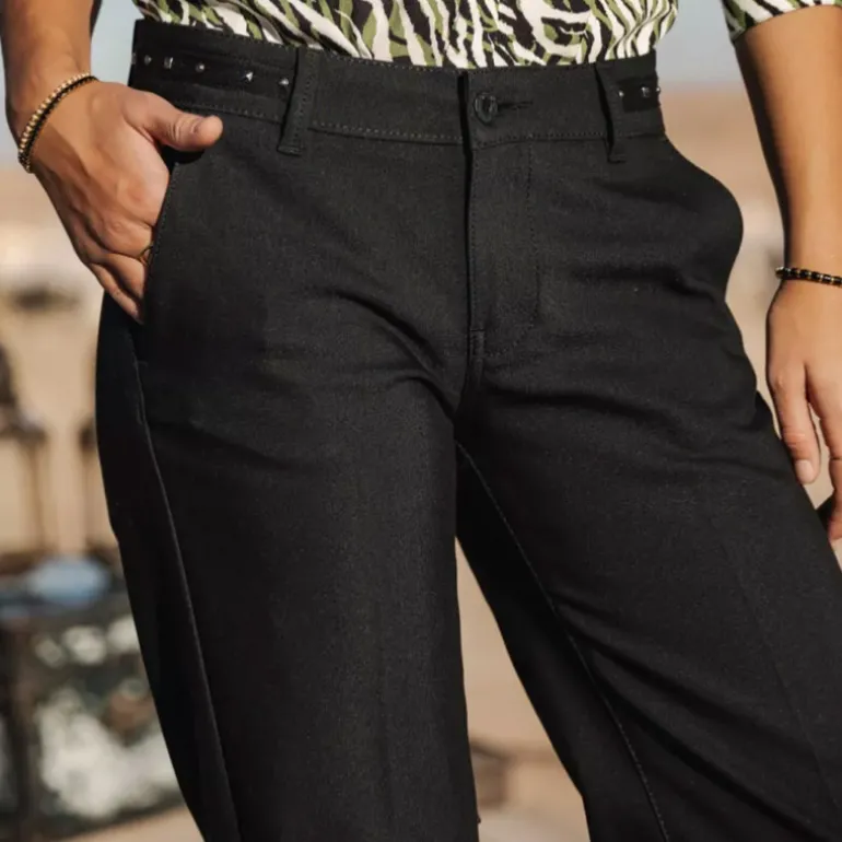 Pantalon flare Freeman T Porter femme Agatha noir