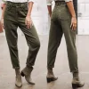 Pantalon Freeman T Porter Lara Veluto en velours côtelé kaki