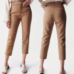 Pantalon taille haute Salsa femme beige