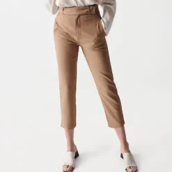 Pantalon taille haute Salsa femme beige