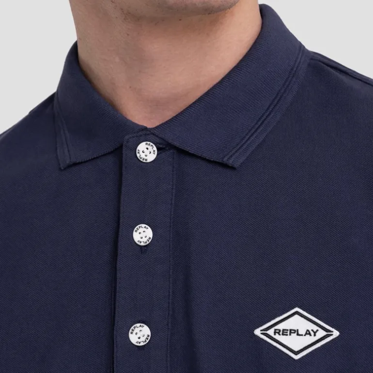 Polo bleu marine Replay Jeans pour homme