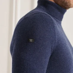 Pull col roulé Superdry homme en laine d'agneau bleu marine