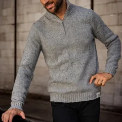 Pull en laine col camionneur Freeman T Porter Franky Kiruna gris