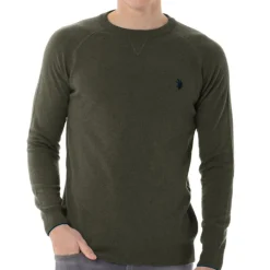 Pull en laine Us Polo Assn homme kaki