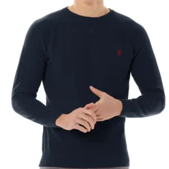Pull en laine Us Polo Assn homme bleu marine
