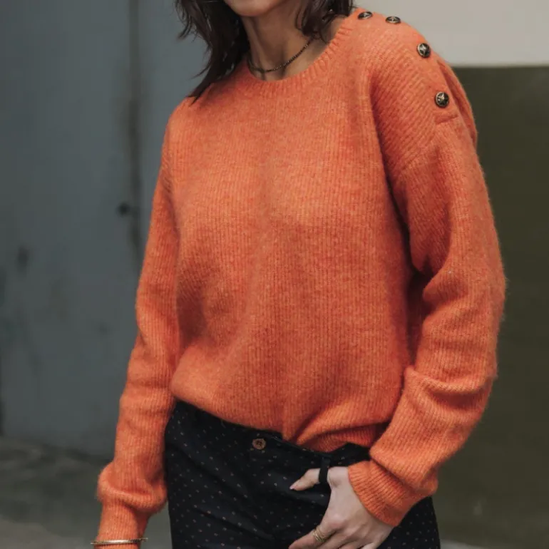 Pull femme Freeman T Porter Priya en laine et mohair orange
