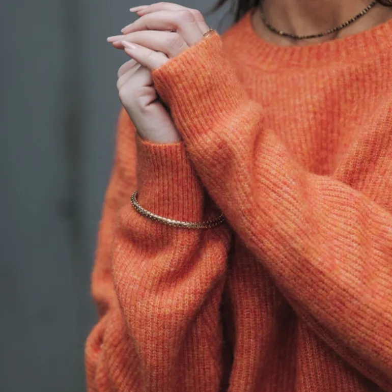 Pull femme Freeman T Porter Priya en laine et mohair orange