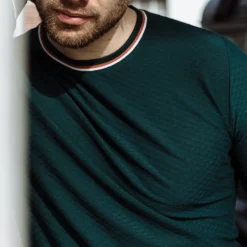 Pull fin Freeman T Porter homme Benito Jacquard vert