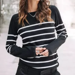 Pull Freeman T Porter femme Lea Stripes noir