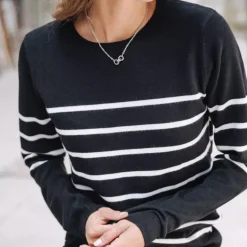 Pull Freeman T Porter femme Lea Stripes noir