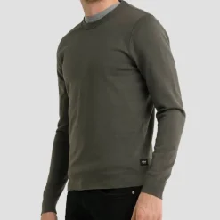 Pull Replay en coton et cachemire kaki