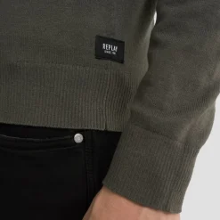 Pull Replay en coton et cachemire kaki