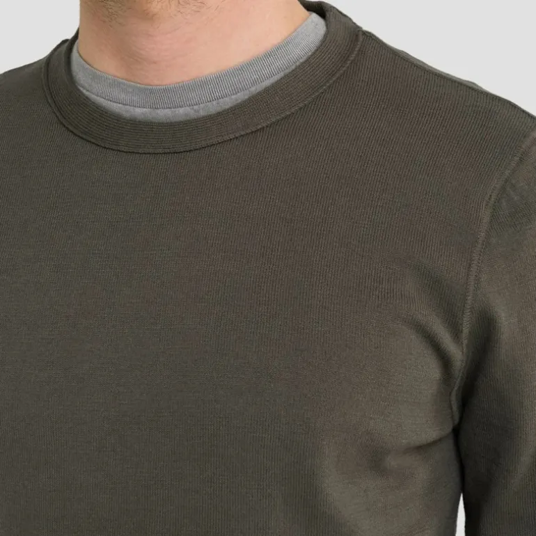 Pull Replay en coton et cachemire kaki