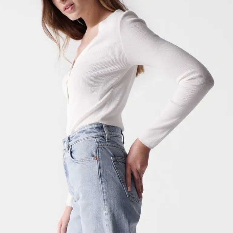 Pull Salsa Jeans femme blanc