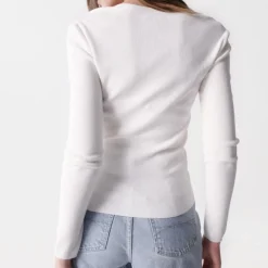 Pull Salsa Jeans femme blanc
