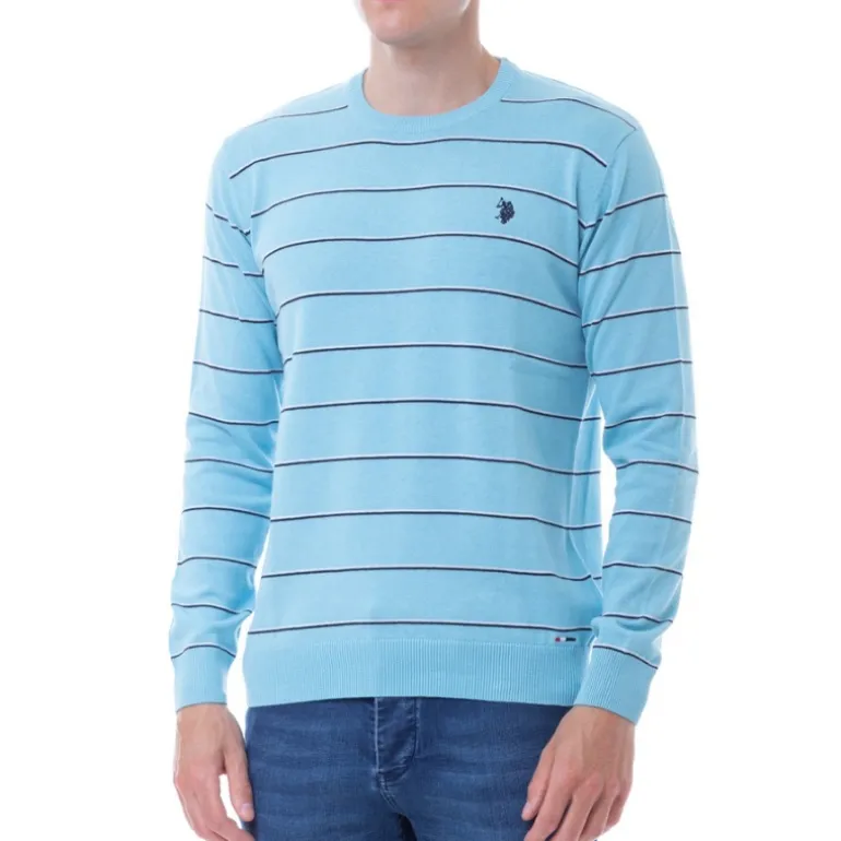 Pull Us Polo Assn homme bleu rayé
