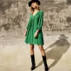 Robe Freeman T Porter femme Juna Plain Color verte