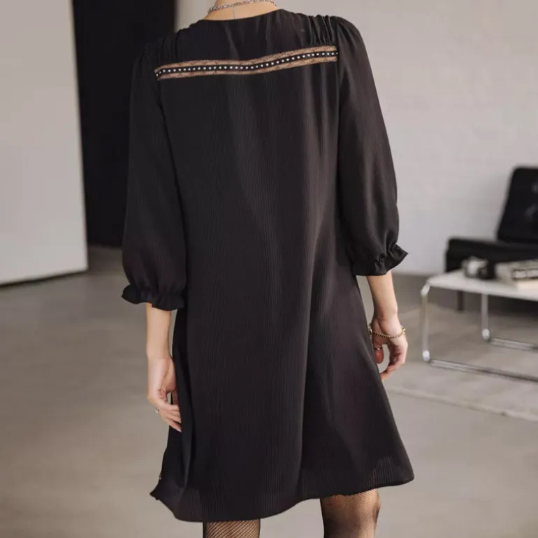Robe Freeman T Porter Juna voile noire