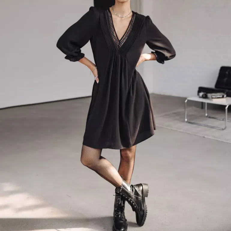 Robe Freeman T Porter Juna voile noire