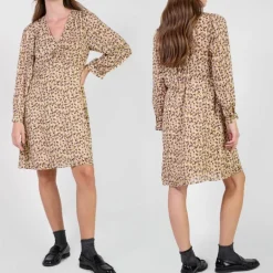 Robe Le Temps des Cerises Nahia à motif léopard