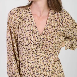 Robe Le Temps des Cerises Nahia à motif léopard