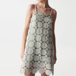 Robe Salsa Jeans verte broderie crochet