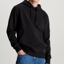Sweat capuche Calvin Klein Ck Jeans badge hoodie noir