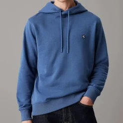 Sweat capuche Calvin Klein Ck Jeans badge hoodie bleu