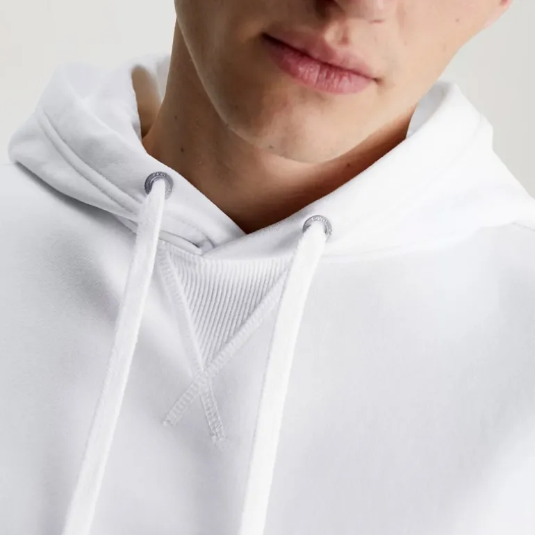 Sweat capuche Calvin Klein Ck Jeans badge hoodie blanc