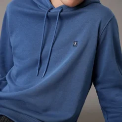 Sweat capuche Calvin Klein Ck Jeans badge hoodie bleu