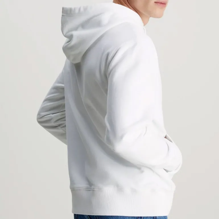 Sweat capuche Calvin Klein Ck Jeans badge hoodie blanc