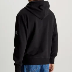 Sweat capuche Calvin Klein Ck Jeans badge hoodie noir