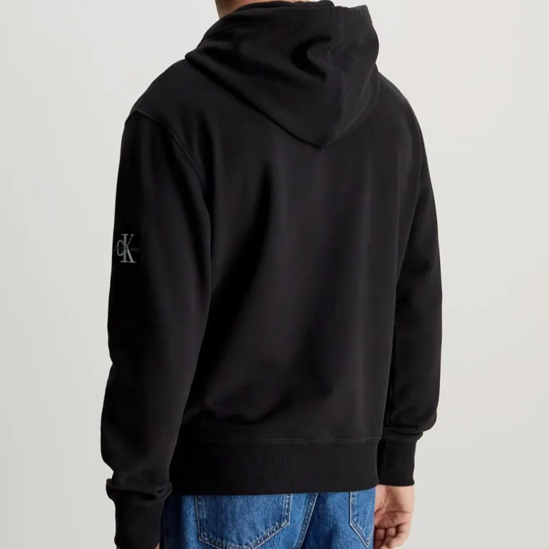 Sweat capuche Calvin Klein Ck Jeans badge hoodie noir