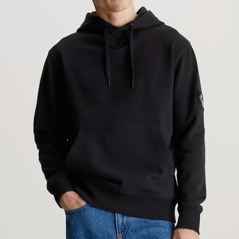 Sweat capuche Calvin Klein Ck Jeans badge hoodie noir