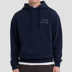 Sweat capuche Replay Jeans bleu marine