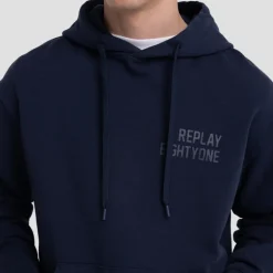 Sweat capuche Replay Jeans bleu marine